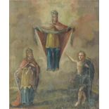 IKONE (XVIII - XIX). Maria Himmelfahrt. 31 cm x 26 cm. Gemälde. Öl / Tempera auf Holz. ICON (XVIII -