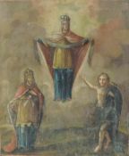IKONE (XVIII - XIX). Maria Himmelfahrt. 31 cm x 26 cm. Gemälde. Öl / Tempera auf Holz. ICON (XVIII -