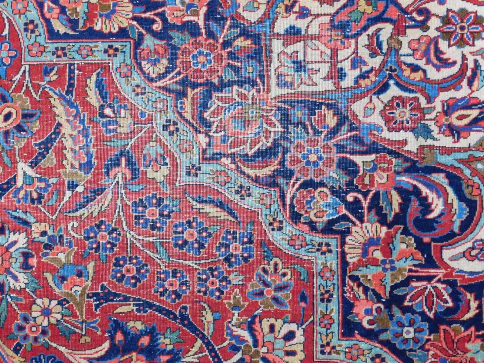 Keschan Perserteppich. Iran. Alt, um 1930. Sehr feine Knüpfung. 413 cm x 315 cm. Handgeknüpft. - Bild 9 aus 10