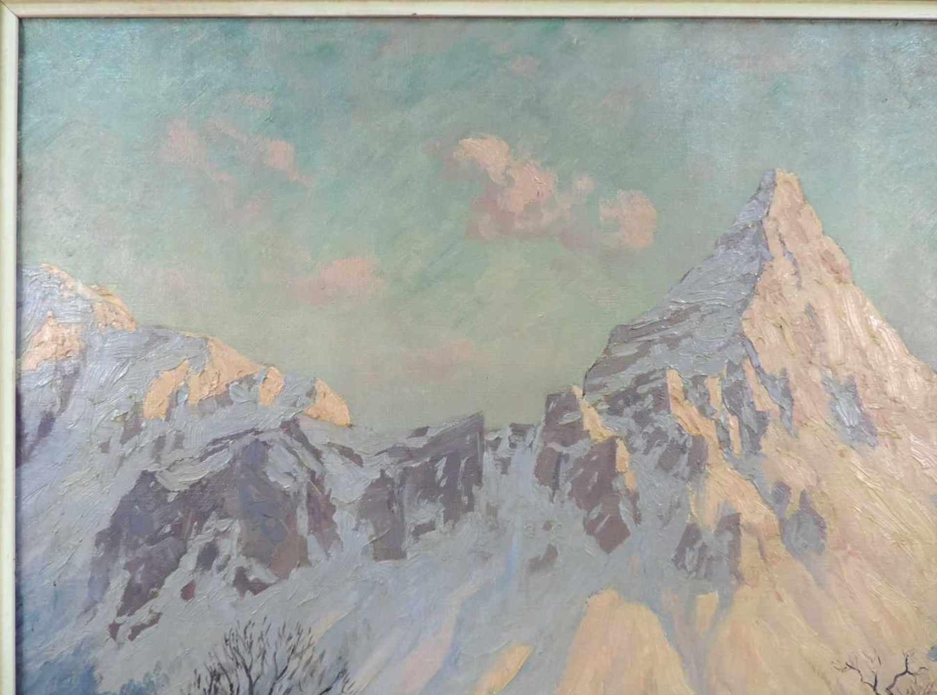 Erwin KETTEMANN (1897 - 1971). Winter in Lermoos. 70 cm x 100 cm. Gemälde. Öl auf Leinwand. Rechts - Bild 5 aus 7