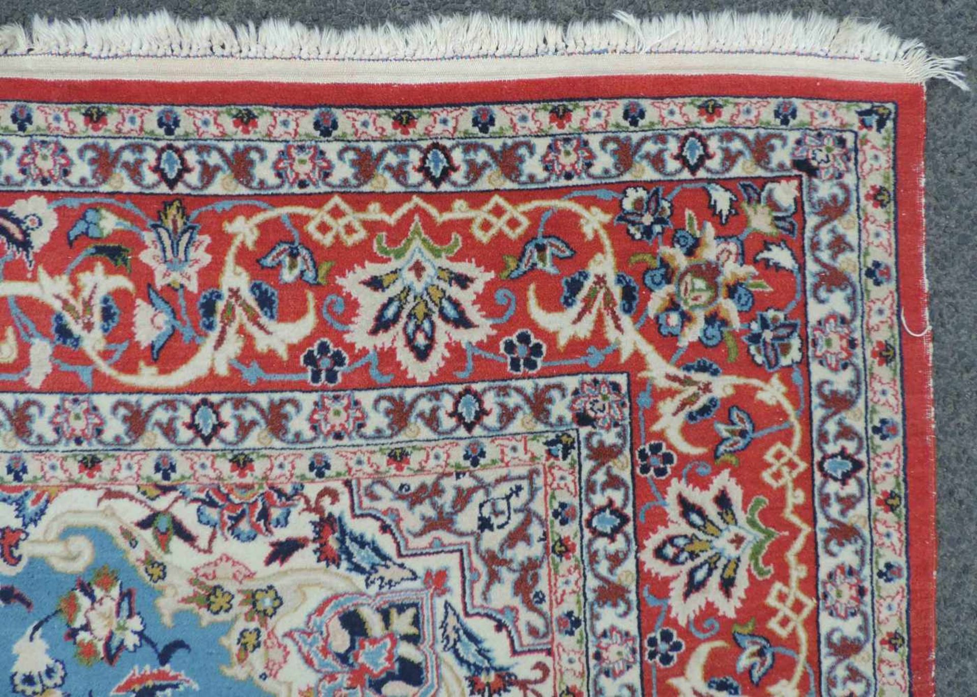 Isfahan Perserteppich. Iran. Sehr feine Knüpfung. 214 cm x 148 cm. Orientteppich, handgeknüpft. - Bild 7 aus 9