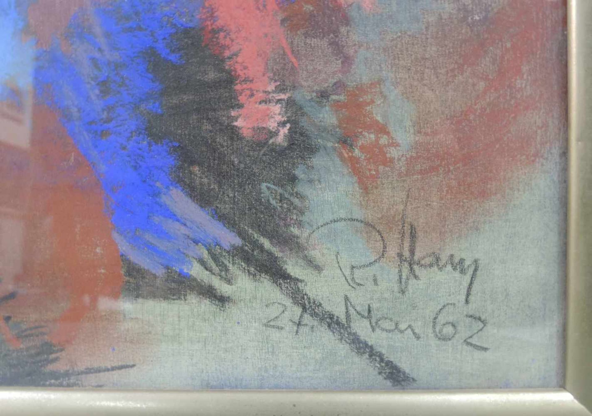 Rolf HANS (1938 - 1996). "Blue Monk 27.5.16". 96 cm x 59 cm. Pastell. Rechts unten signiert und - Bild 3 aus 5