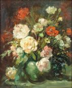 Georg Albert DORSCHFELDT (1898 - 1979). Blumenstilleben. 52 cm x 42 cm. Gemälde. Öl auf Karton.