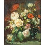Georg Albert DORSCHFELDT (1898 - 1979). Blumenstilleben. 52 cm x 42 cm. Gemälde. Öl auf Karton.