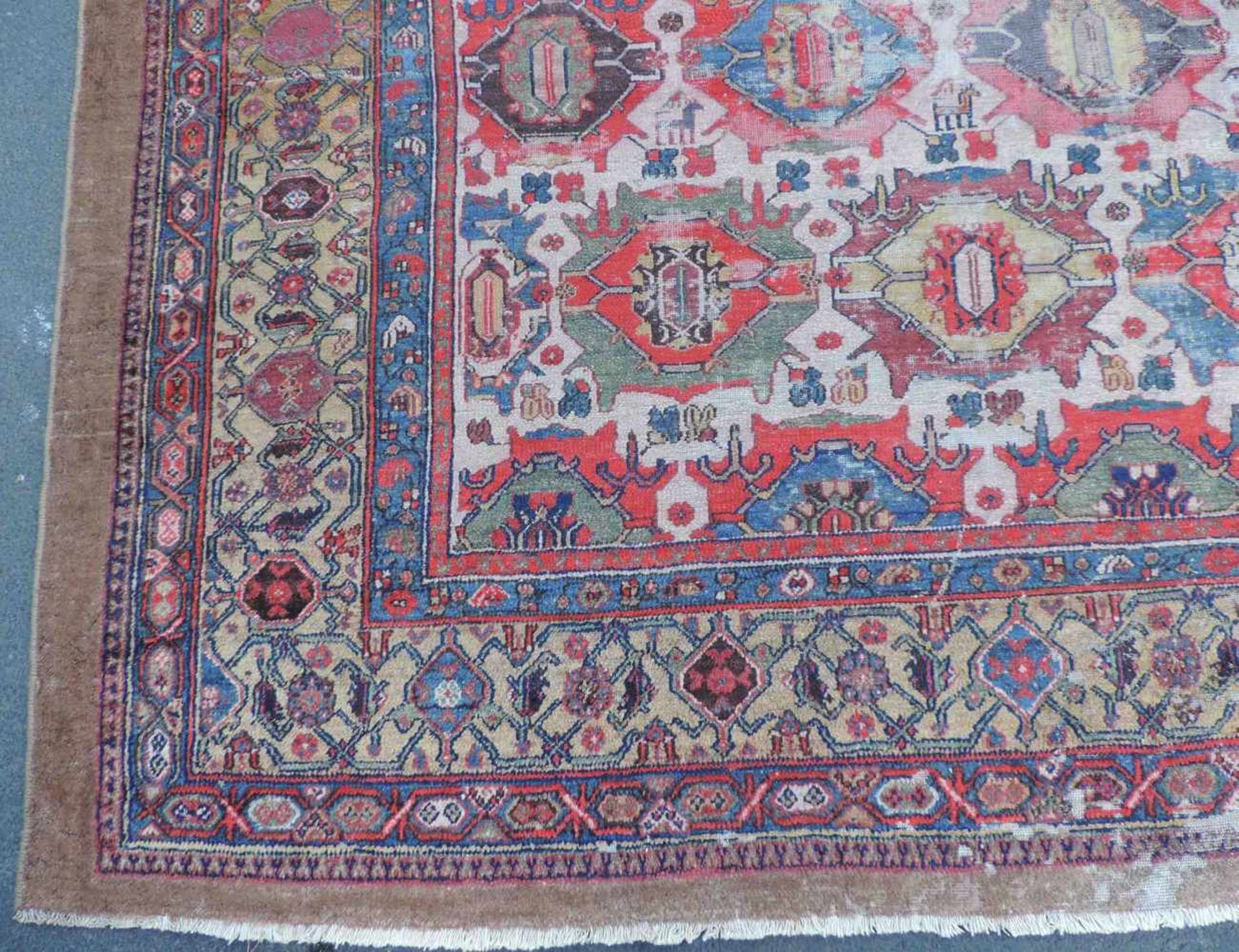 Hamadan Perserteppich. Iran. Antik, um 1900. 430 cm x 308 cm. Orientteppich, handgeknüpft. Wolle und - Bild 2 aus 9