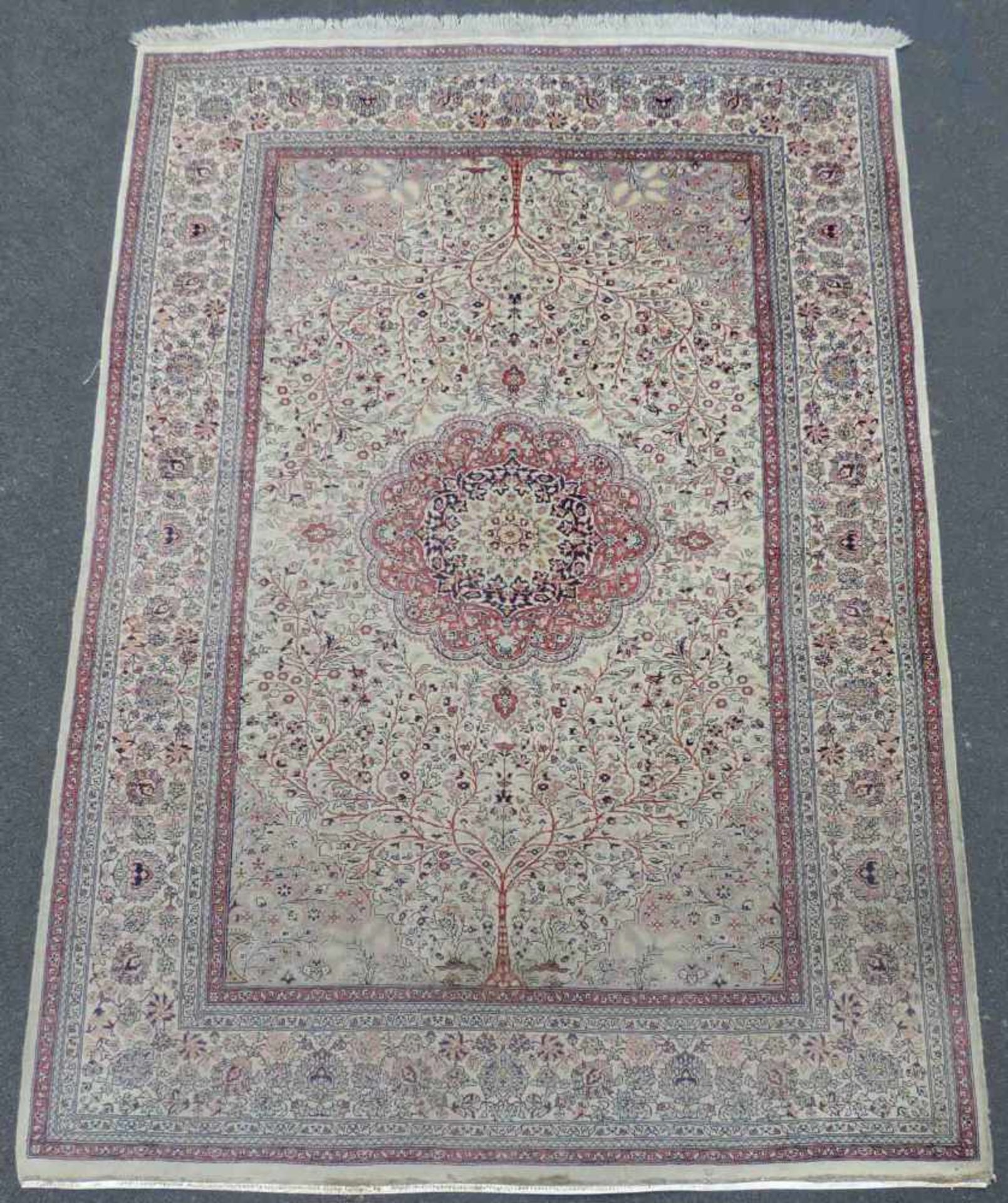 Lahore Orientteppich. Kaschmir, Indien. 284 cm x 185 cm. Handgeknüpft. Wolle auf Baumwolle. Lahore