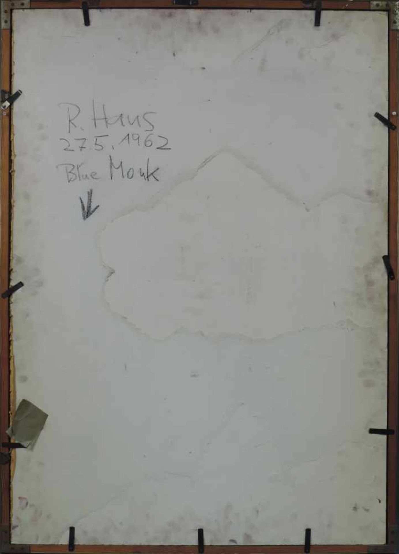 Rolf HANS (1938 - 1996). "Blue Monk 27.5.16". 96 cm x 59 cm. Pastell. Rechts unten signiert und - Bild 5 aus 5