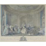 François DEQUEVAUVILLER (1745-c.1807). L'Assemblée au Concert. 44 cm x 60 cm der Ausschnitt.