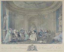 François DEQUEVAUVILLER (1745-c.1807). L'Assemblée au Concert. 44 cm x 60 cm der Ausschnitt.