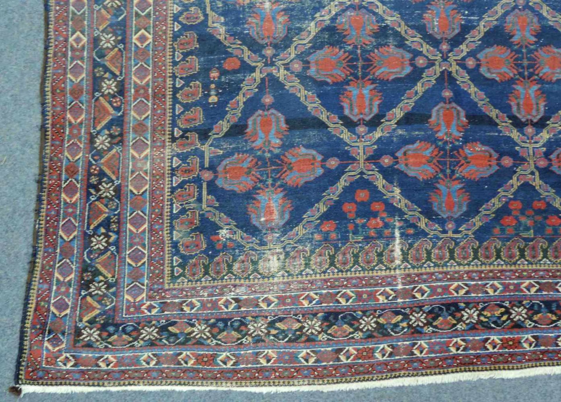 Afschar Perserteppich. Iran. Antik, um 1910. 314 cm x 182 cm. Orientteppich, handgeknüpft. Wolle auf - Bild 3 aus 9