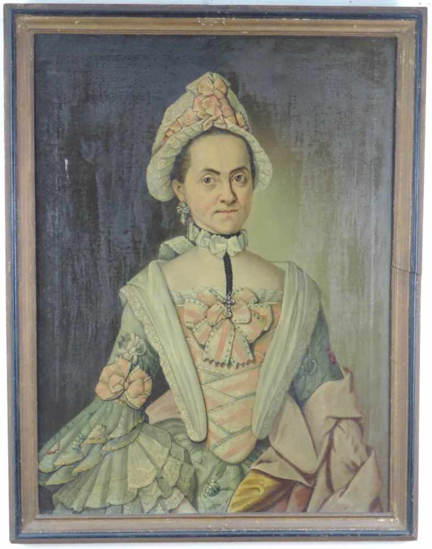 Johann Christoph FRISCH (1738-1815) Umkreis. Damenportrait von 1772. 82 cm x 62 cm. Gemälde. Öl - Bild 2 aus 3