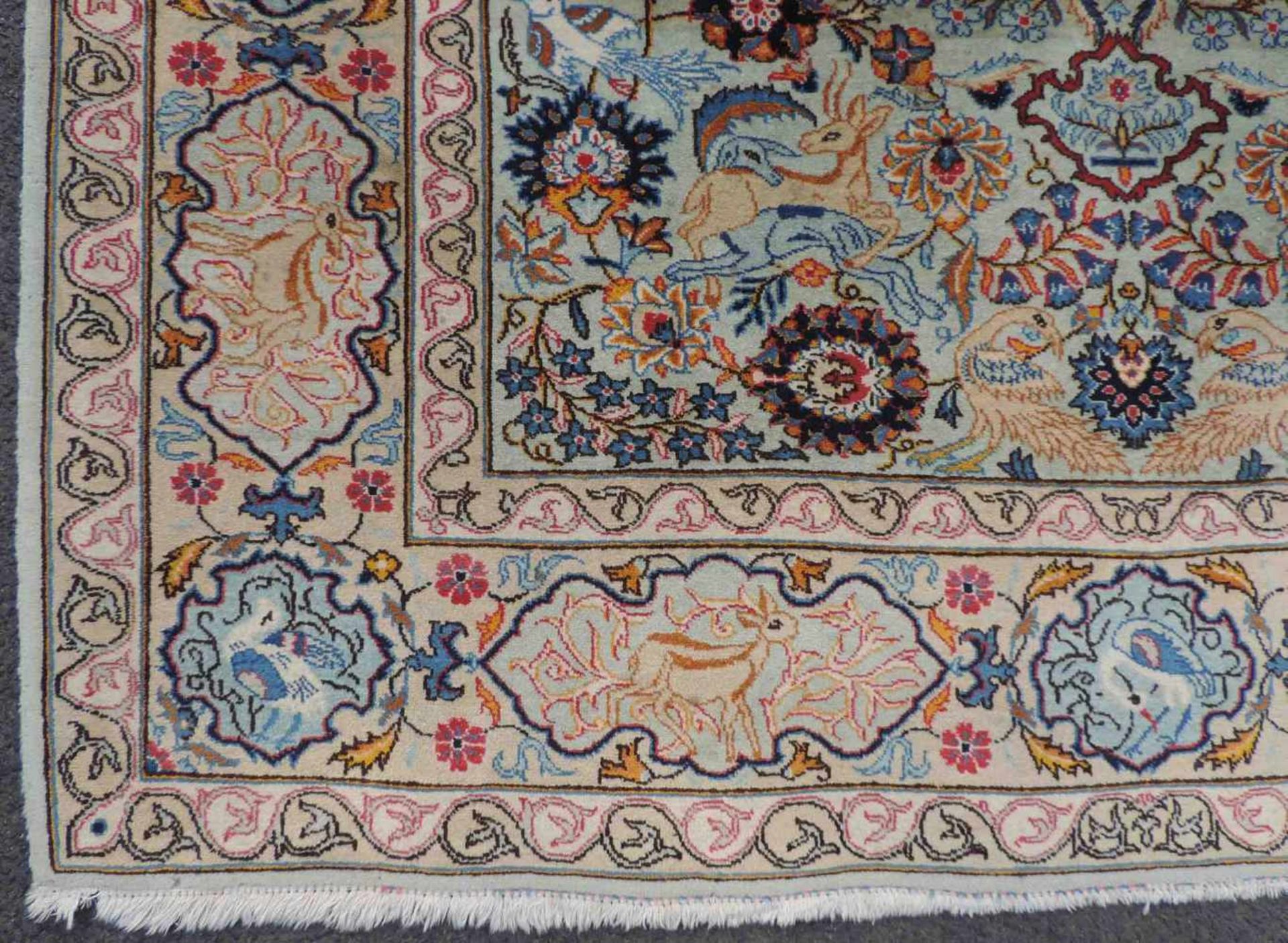 Keschan Perserteppich signiert. Iran. Feine Knüpfung. 210 cm x 144 cm. Orientteppich, - Bild 9 aus 9