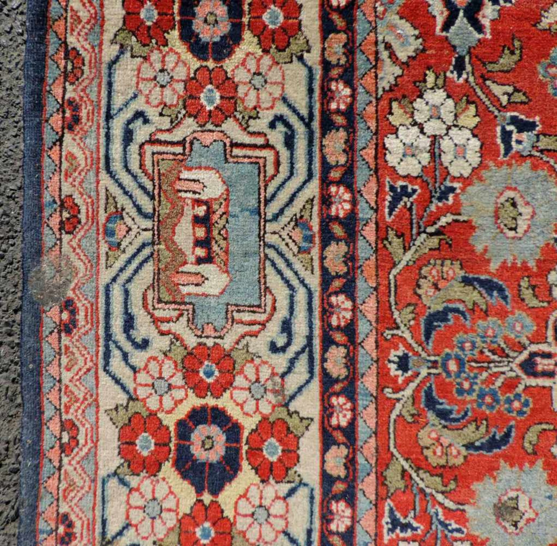 Keschan Perserteppich. Dosar. Iran, alt um 1930. 205 cm x 130 cm. Handgeknüpft. Korkwolle auf - Bild 5 aus 8