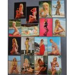16 Karten. Filmsternchen. Models. Circa 1960 / 1970. 14,5 cm x 10 cm. Teils eher persönliche
