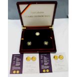 Drei Goldmünzen, nach Münzen des Deutschen Reiches. Gold 585, Je 5 Gramm. Gesamtgewicht Gold 585 =