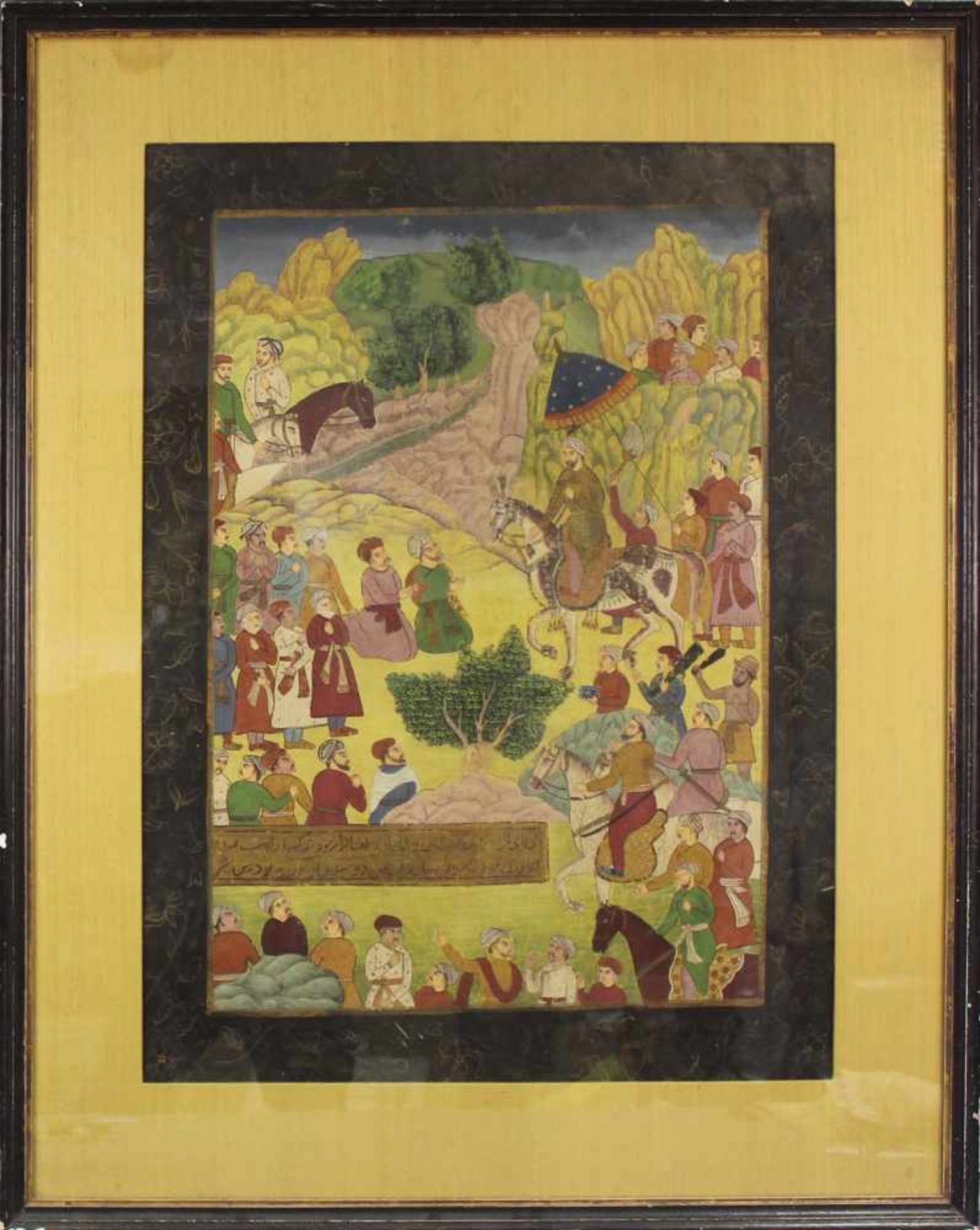 Gemälde, Gouache, wohl Mughal Indien, 19. Jahrhundert. 85 cm x 61 cm. Rahmen ist nicht Teil der - Bild 2 aus 6