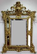 Spiegel im Stil Louis XIV. Holz und geschliffenes Glas. 160 cm x 110 cm. Mirror in the style of