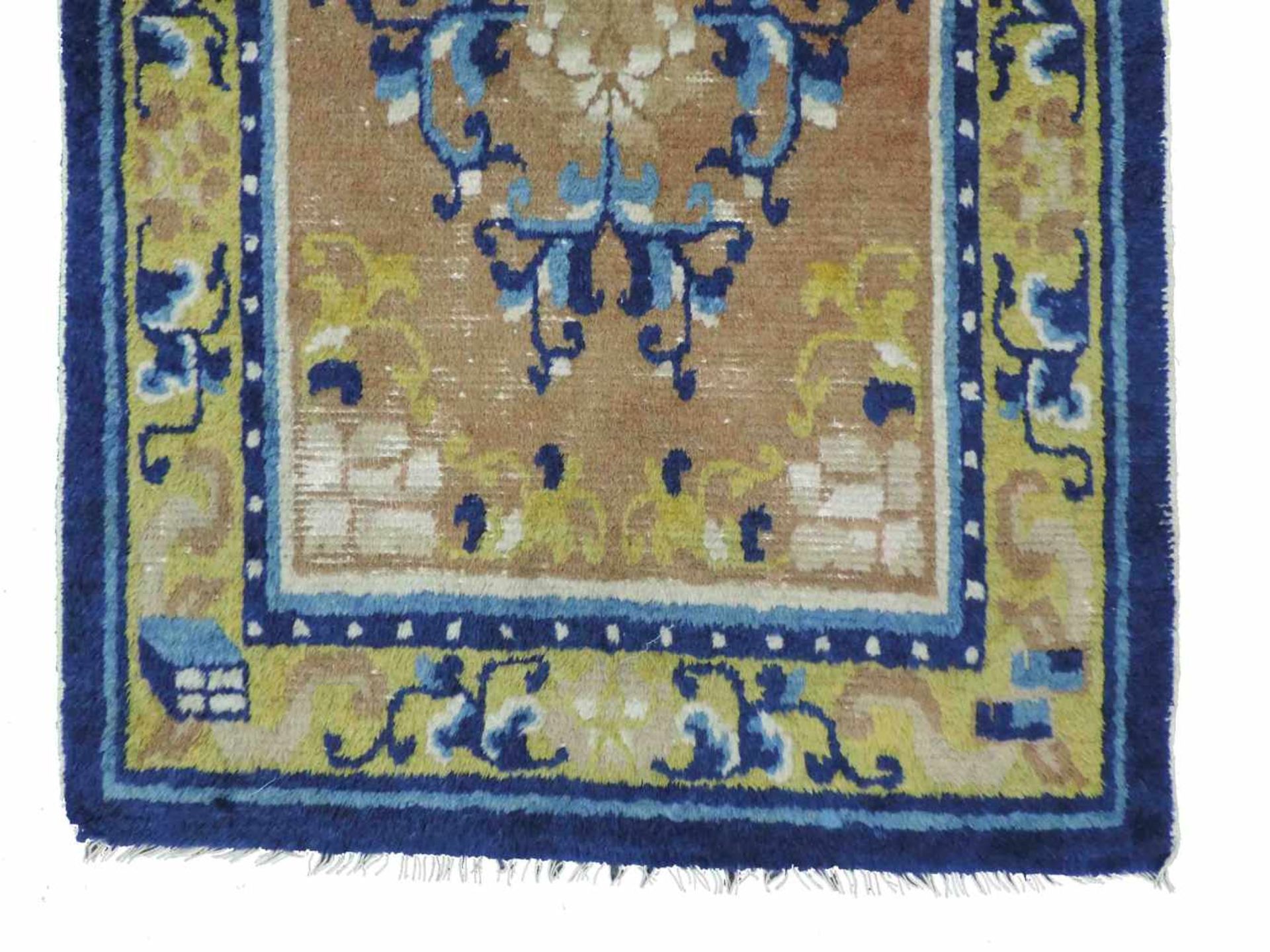 Ningxia Dorfteppich. China. Antik, um 1800. 152 cm x 76 cm. Orientteppich. Handgeknüpft. Wolle auf - Bild 2 aus 5