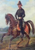UNDEUTLICH SIGNIERT (XIX). Wohl Arthur Wellesley, 1. Duke of Wellington. 26 cm x 19 cm. Öl auf