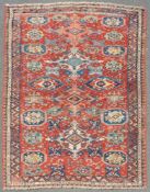 Sumak Dorfteppich. Kaukasus antik, um 1870. 195 cm x 158 cm. Orientteppich. Handgeknüpft. Wolle
