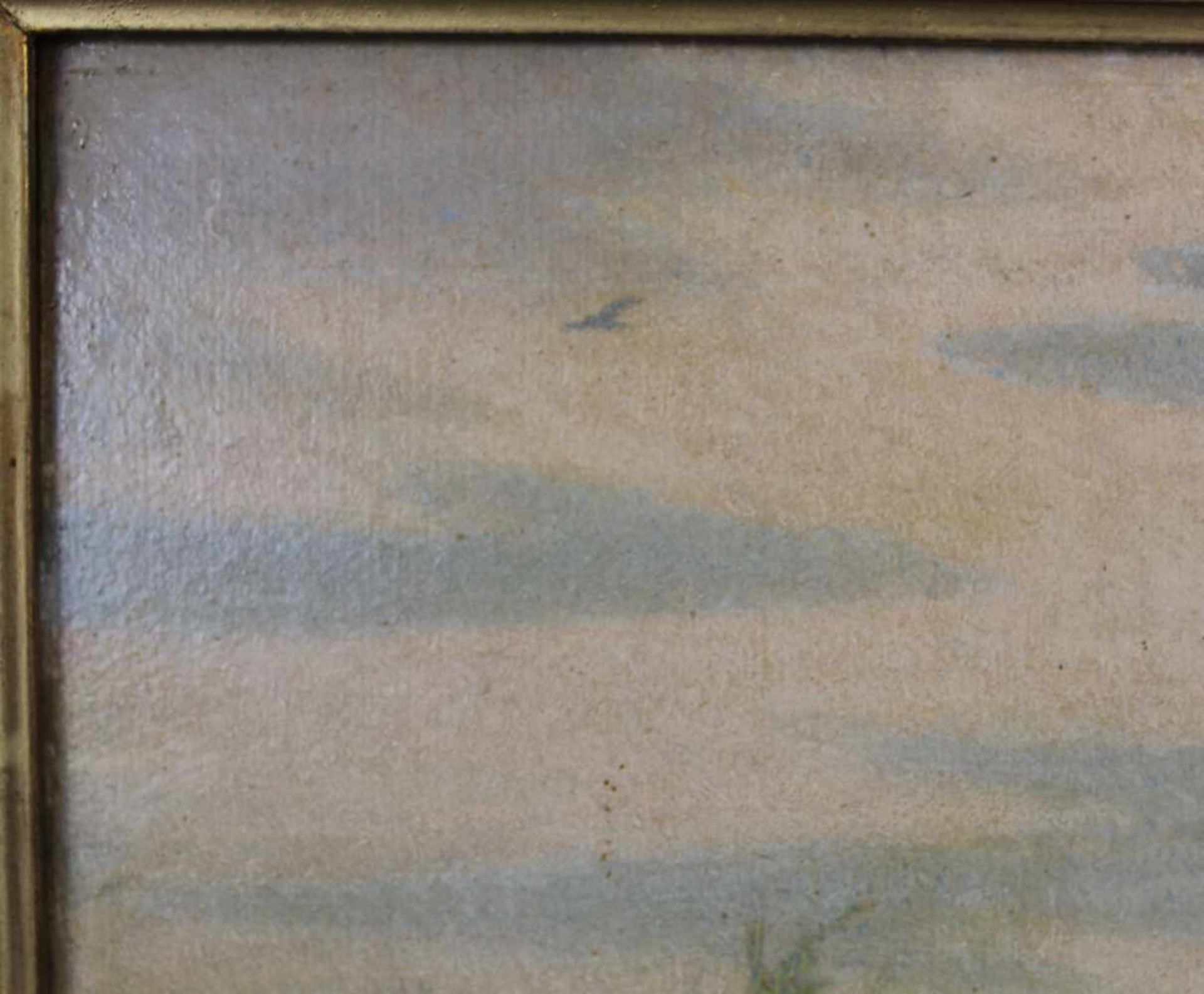 Rolf WINTER (1881 -?). Der Ausblick. 60 cm x 50 cm. Gemälde, Öl auf Tafel. Links unten monogramiert. - Bild 6 aus 8
