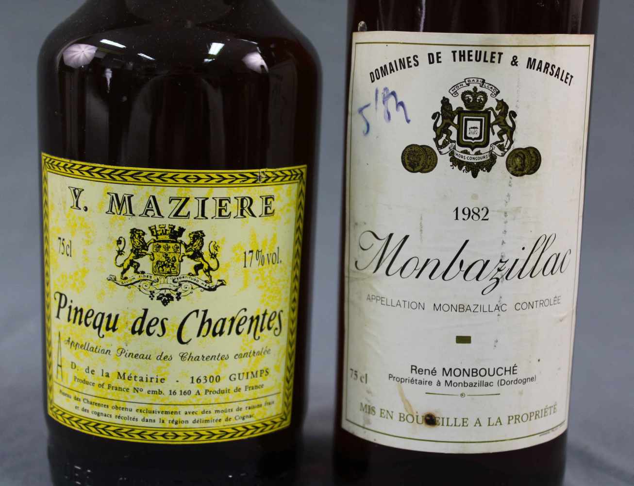 1982 Monbazillac von René Monbouche und Pineau des Charentes von Yves Mazière. Beide je eine ganze - Image 2 of 4