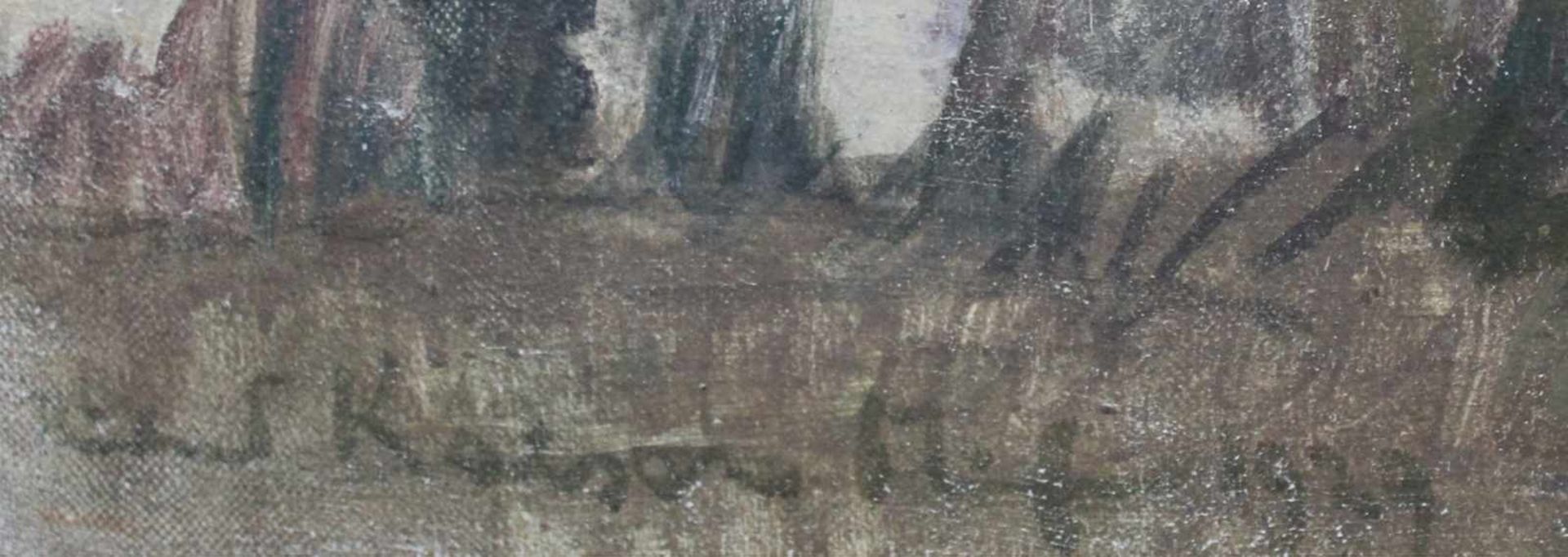 Richard KAISER (1868 - 1941). Bergfestung über einem Fluss 1929. 125 cm x 150 cm. Gemälde, Öl auf - Image 4 of 6