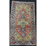 Heris Perserteppich. Iran, antik um 1900. 170 cm x 98 cm. Orientteppich. Handgeknüpft. Wolle auf