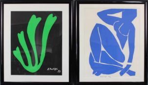 Henri MATISSE (1869 - 1954). ''Algue Verte & blauer Akt 52'. 53 cm x 42 cm der Akt und 48 cm x 39