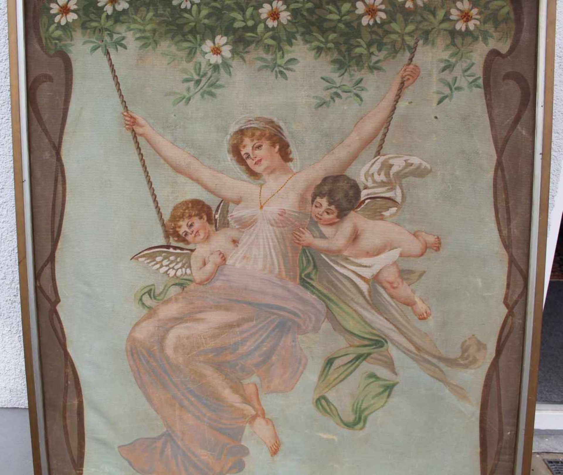 Karton. Entwurf für eine Tapisserie, Jugendstil um 1900. 153 cm x 114 cm. Gemälde. Carton. Design - Image 2 of 7