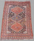 Schiraz Stammesteppich. Iran. Alt um 1920. 278 cm x 193 cm insgesamt. Orientteppich. Handgeknüpft.