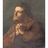 SCHALK ? (XIX - XX). Kapuzinermönch. 70 cm x 62 cm. Gemälde, Öl auf Leinwand. Rechts unten signiert.