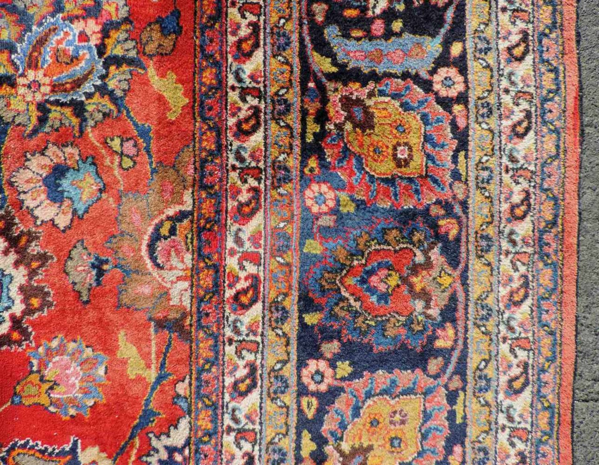 Mesched Perserteppich. Iran. Durchgemustert. 418 cm x 310 cm. Orientteppich. Handgeknüpft. Wolle auf - Bild 5 aus 16