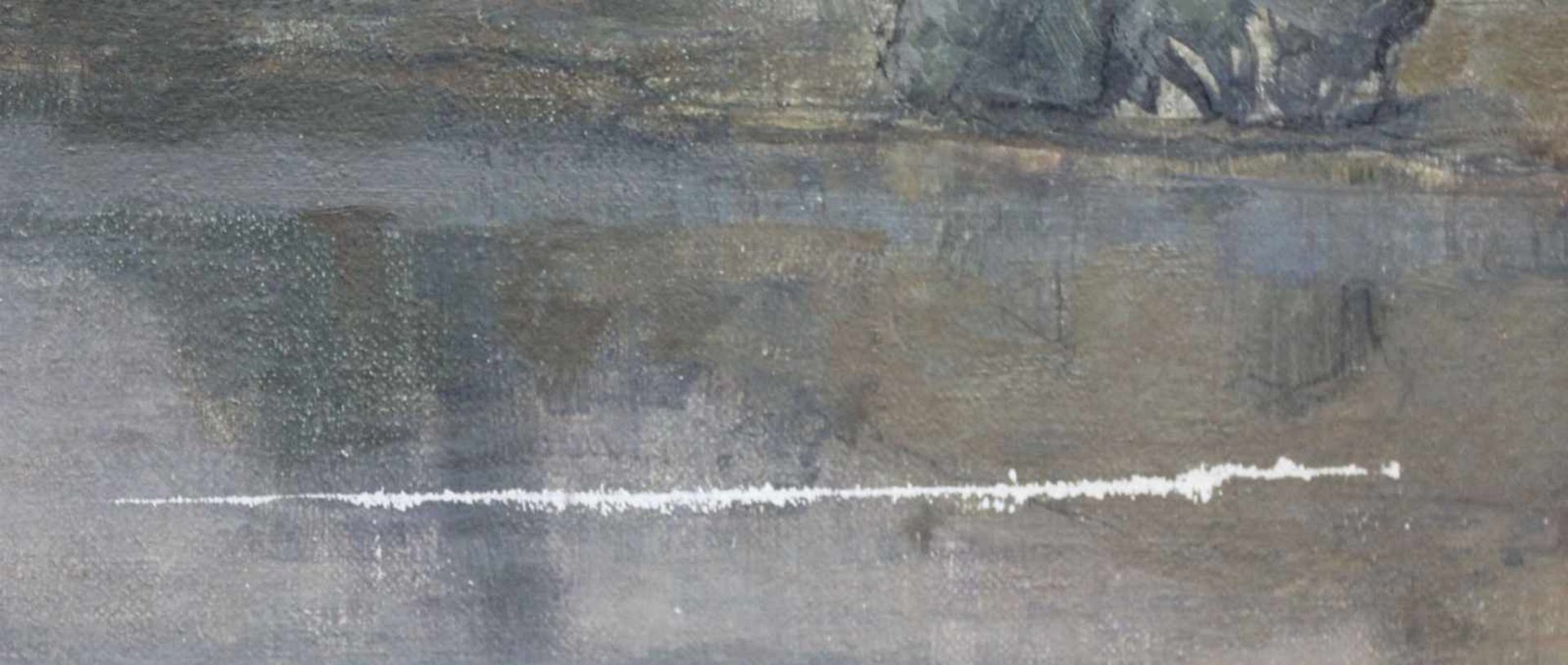 Richard KAISER (1868 - 1941). Bergfestung über einem Fluss 1929. 125 cm x 150 cm. Gemälde, Öl auf - Image 3 of 6
