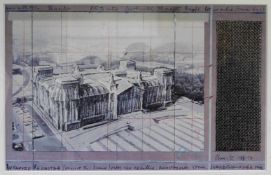 CHRISTO (1935 -) und Jean CLAUDE. Wrapped Reichstag. 1986 - 94. 35 cm x 56 cm im Ausschnitt.