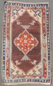 Schah-Savan Kelim. Perserteppich. Iran. Antik, um 1900. 187 cm x 100 cm. Handgewebt. Wolle auf