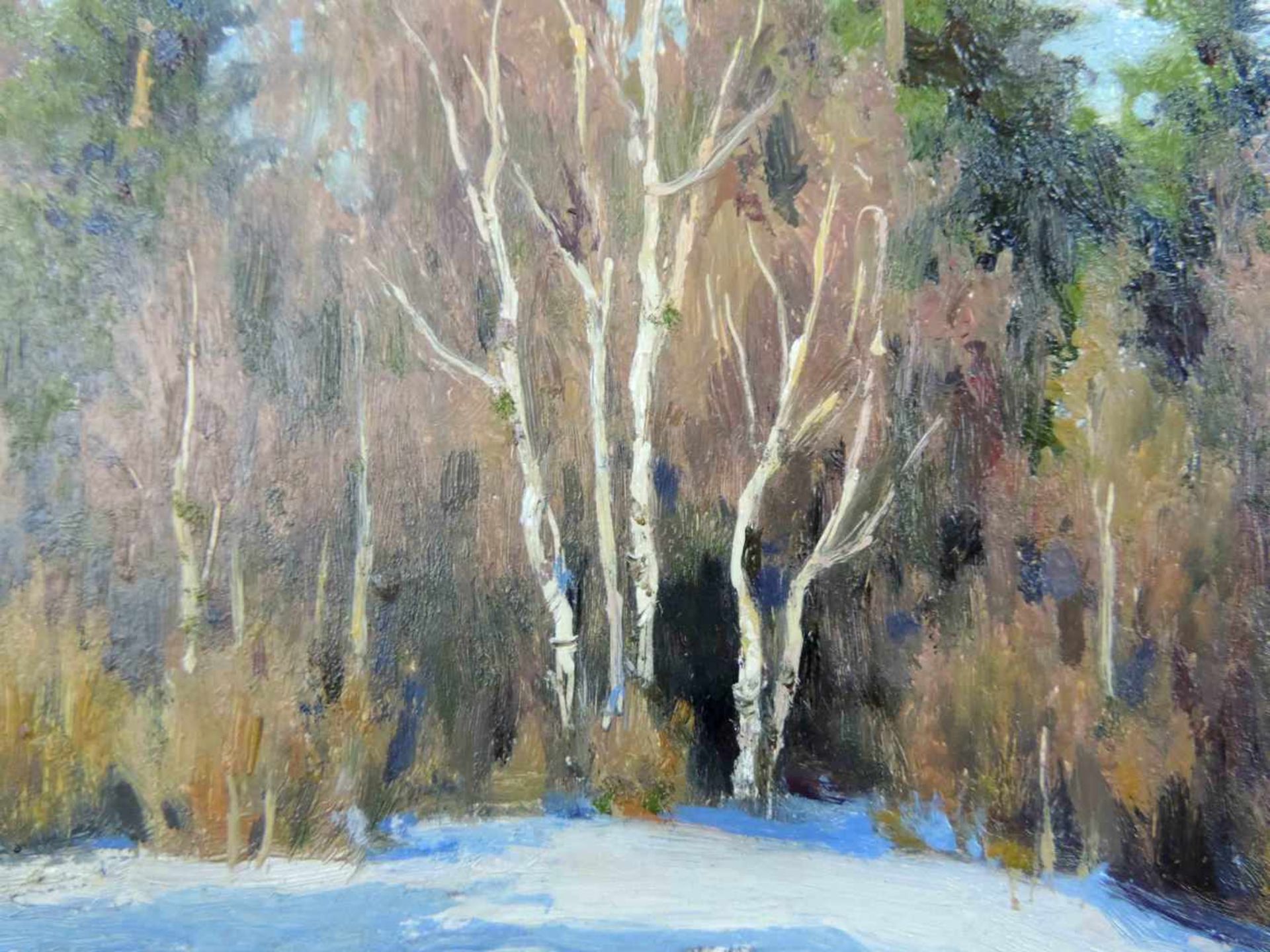 Boris Valentinovic SCERBAKOV (1916 - 1990). Frost und Sonne. 1983. 40 cm x 47 cm. Gemälde, Öl auf - Image 5 of 9