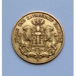10 Mark 1888 J Deutsches Kaiserreich Hamburg Stadtwappen - kleiner Adler. Material: Gold. Gewicht: