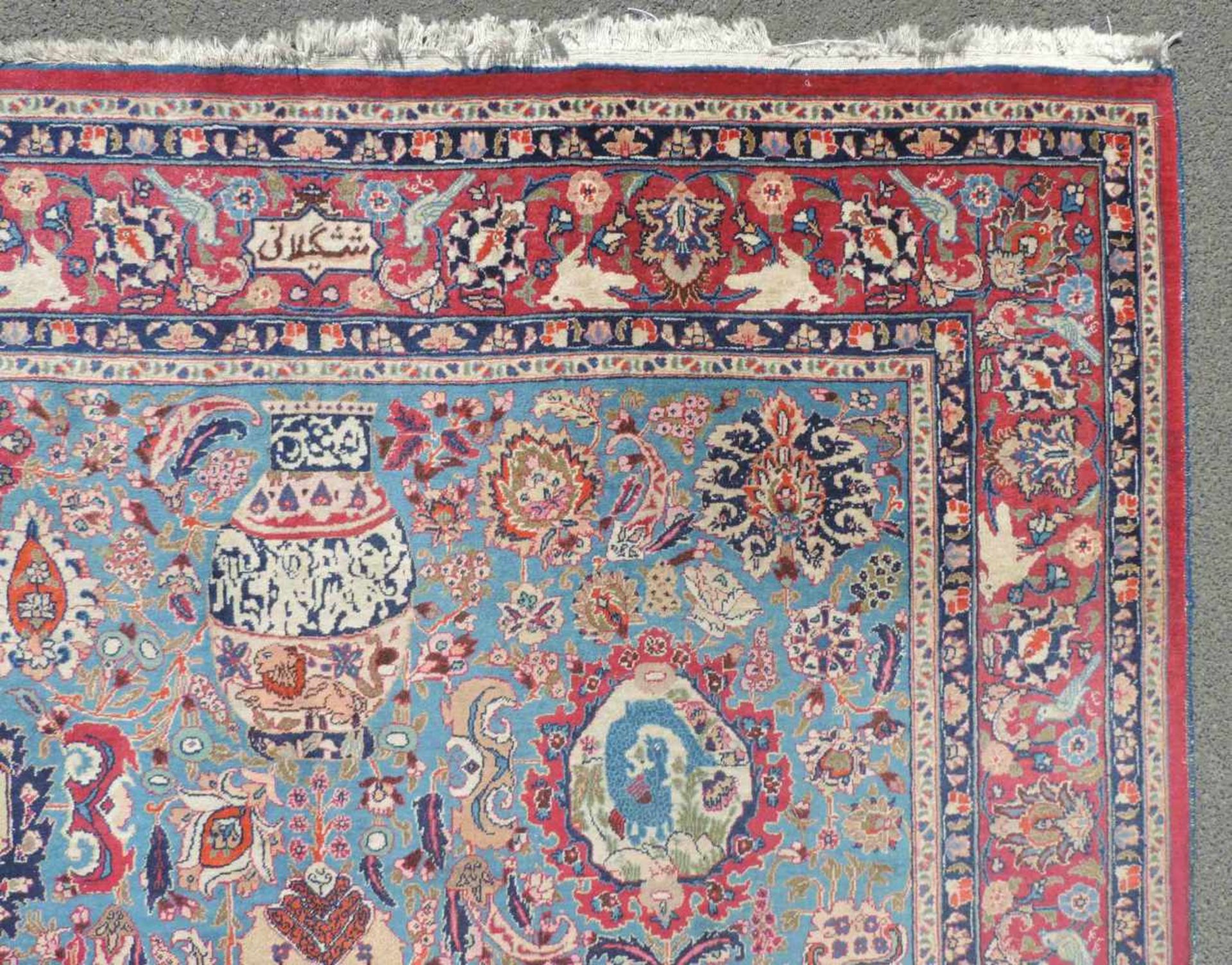 Mesched, Perserteppich. Signiert "Chiskelani". 282 cm x 205 cm. Orientteppich. Handgeknüpft. Wolle - Bild 12 aus 12