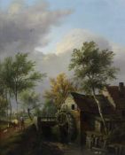 Pieter Frans II DE NOTER (1779 - 1842). Mühle in Flandern. 1824. 32 cm x 26 cm. Versandmaß: 58 cm