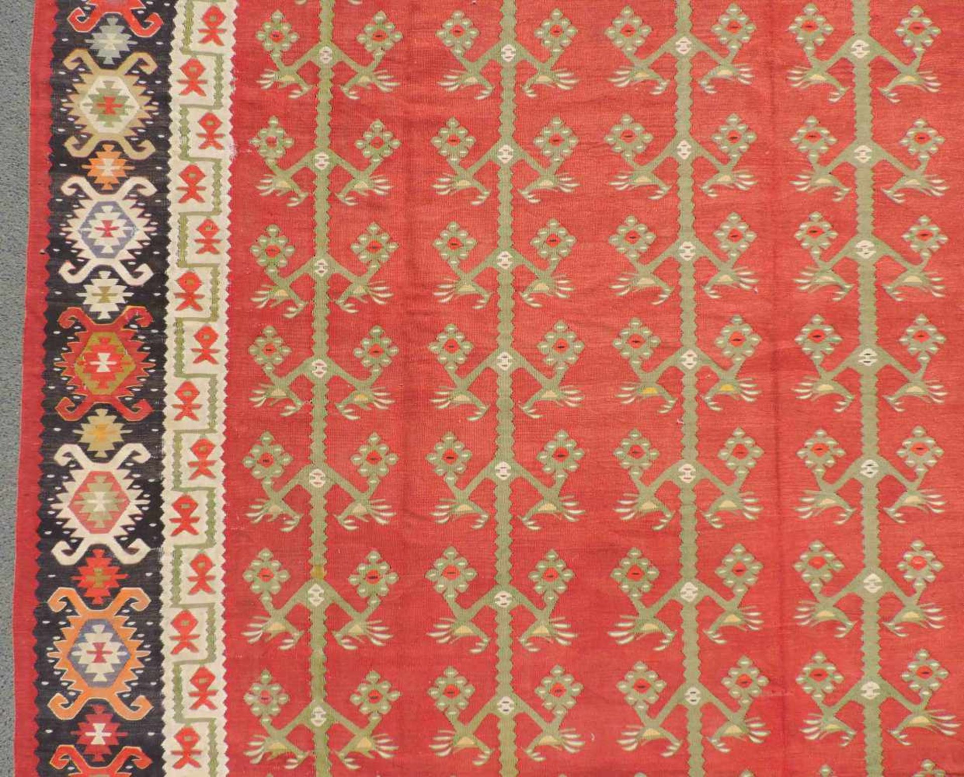Scharkoy Kelim Teppich. Bessarabien. Alt. Um 1930. 331 cm x 275 cm. Orientteppich. Handgewebt. Wolle - Bild 6 aus 11