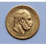 10 Mark Gold 1872 A Preußen Wilhelm I. Material: Gold. Gewicht: 3,99 g. Feingehalt: 900. (