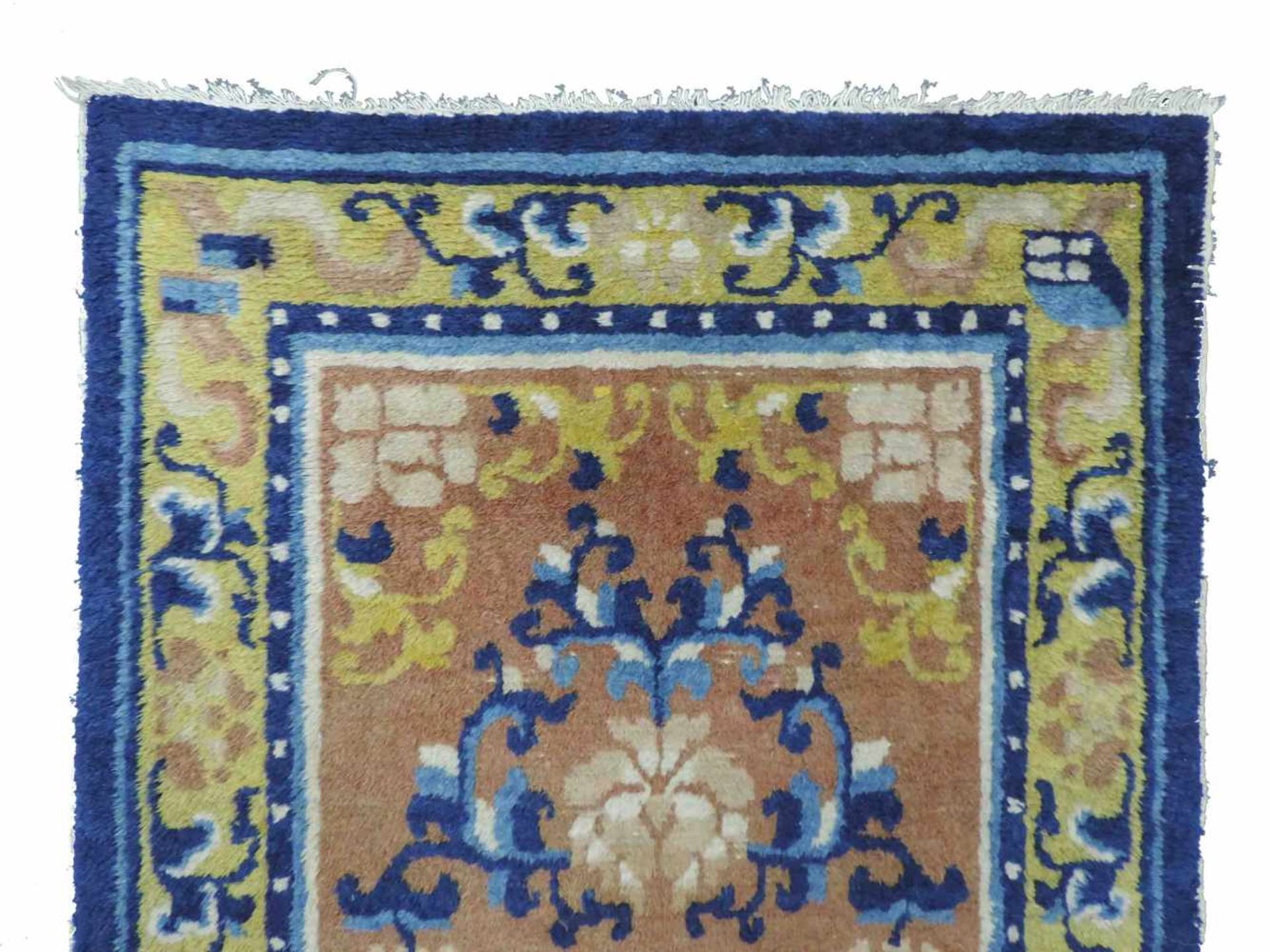 Ningxia Dorfteppich. China. Antik, um 1800. 152 cm x 76 cm. Orientteppich. Handgeknüpft. Wolle auf - Bild 3 aus 5
