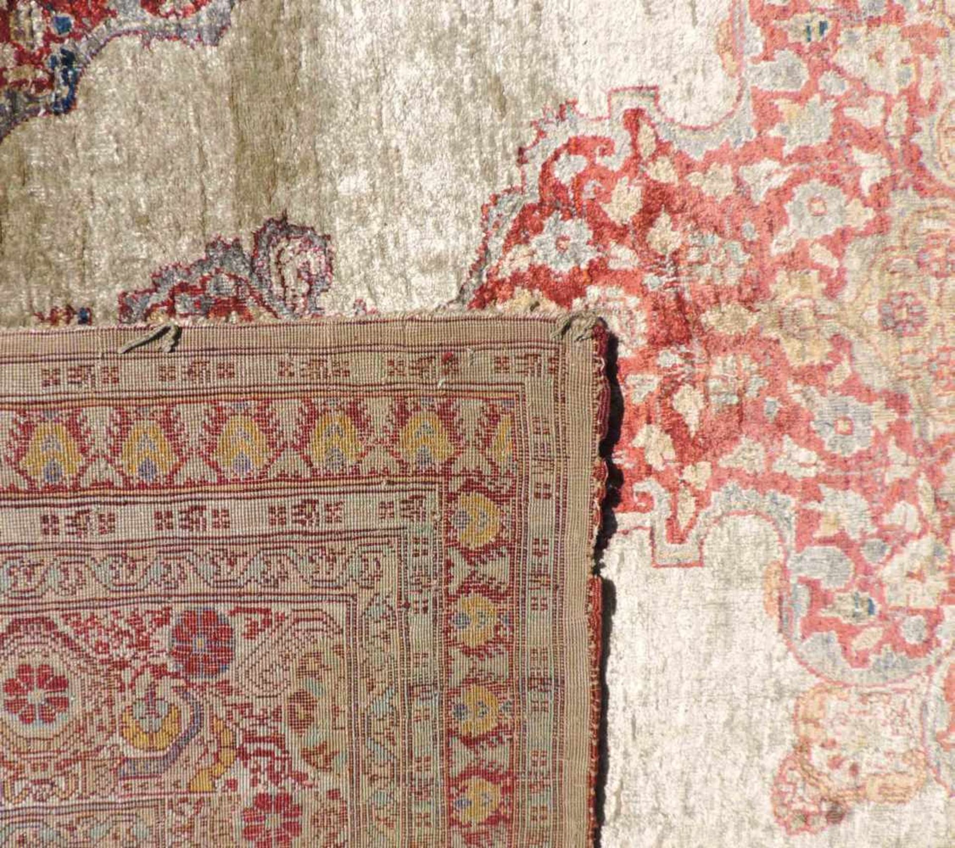 Täbris Perserteppich "Hadji Jallili". Iran. Antik. 2. Hälfte 19. Jahrhundert. 163 cm x 120 cm. - Bild 4 aus 5