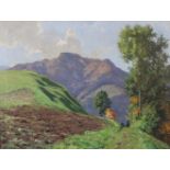 IMPRESSIONIST (XX). Berg im Sommer 1918. 66 cm x 86 cm. Gemälde, Öl auf Leinwand. Rechts unten