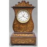Kaminuhr. Holzgehäuse. Wohl 19. Jahrhundert. 44 cm hoch. Mantel clock. Wooden case. Probably 19th