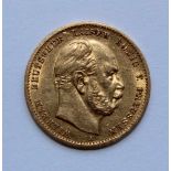 10 Mark 1872 A. Kaiserreich Preußen Kaiser Wilhelm I. Material: Gold. Gewicht: 3,99 g. Feingehalt: