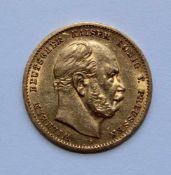 10 Mark 1872 A. Kaiserreich Preußen Kaiser Wilhelm I. Material: Gold. Gewicht: 3,99 g. Feingehalt: