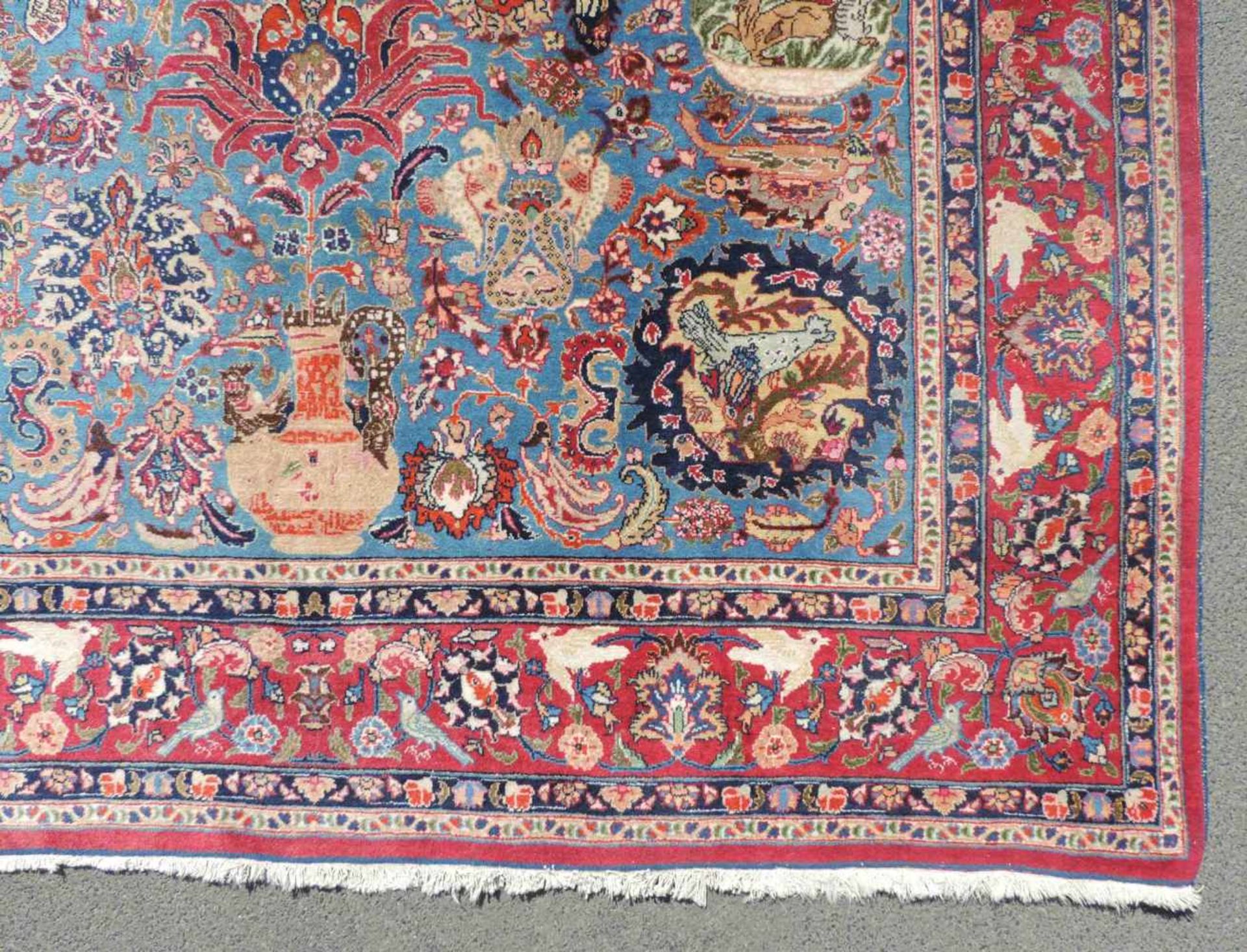 Mesched, Perserteppich. Signiert "Chiskelani". 282 cm x 205 cm. Orientteppich. Handgeknüpft. Wolle - Bild 7 aus 12