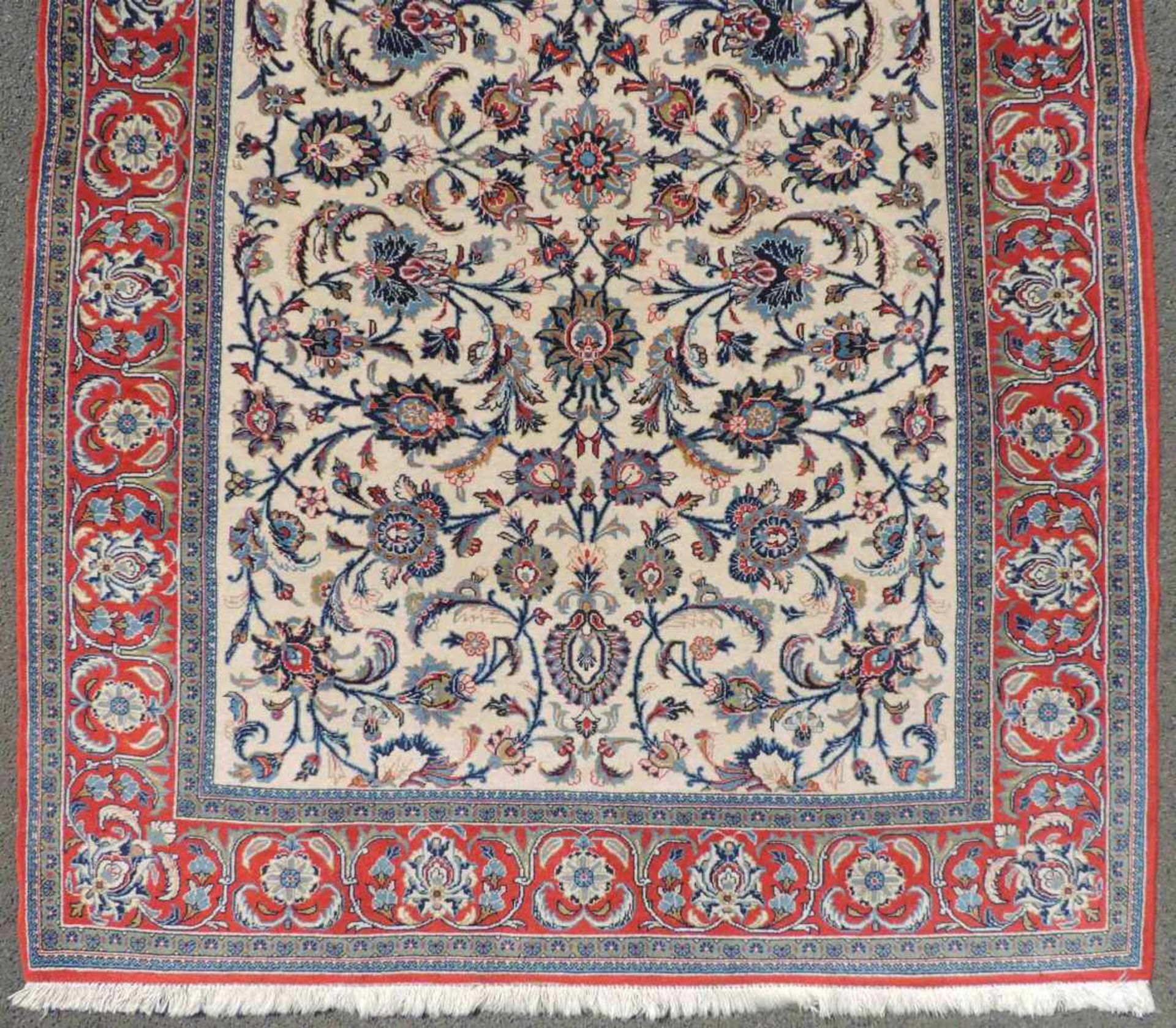 Ghom Perserteppich. Iran. Feine Knüpfung. 213 cm x 144 cm. Orientteppich. Handgeknüpft. Wolle auf - Bild 2 aus 6
